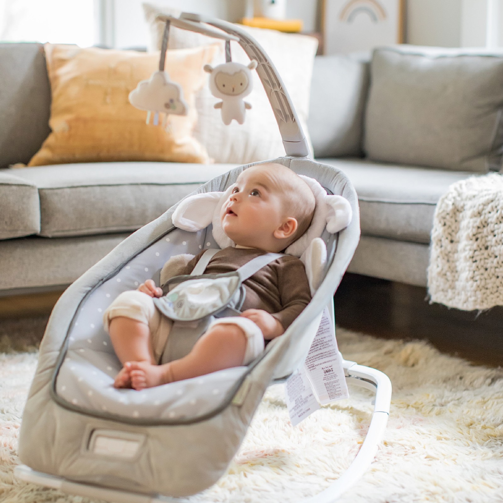 Ingenuity Infant to Toddler Rocker and Baby Bouncer Seat, Cuddle Lamb
