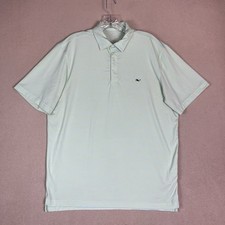 Vineyard Vines Polo Shirt Mens M Green Striped Performance Golf Short Sleeve