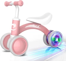 Colorful Lighting Baby Balance Bike Toys for 1 Year Old Girl Gifts, 10-36 Month 
