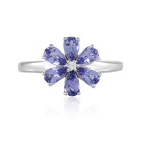 Cavill Tansanit Ring 1,23Ct Tropfen 925 Silber Echtschmuck Floral- Echtschmuck