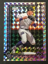 2025 Topps Chrome #238 Aaron Schunk Geometric Refractor Colorado Rockies