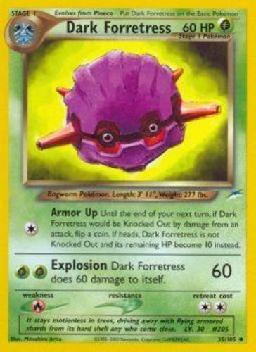 Moderately Played, English - 1 x Pokemon Dark Forretress - 35/105 - Uncommon - U