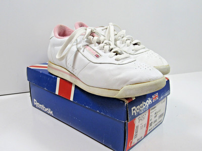 Reebok Athletic Shoes Women s White Pink US 10 Leather Classic Sneakers In Box
