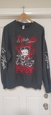 Betty Boop Blk Double Sided Sweatshirt BOOP Biker Club Los Angeles Sz XL