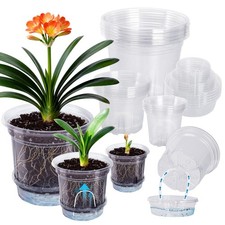MIXC 18 Packs 6.5/5/4 Inch Self Watering Pots for Indoor Plants - Clear Nurse...