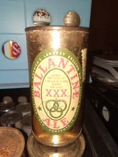 BALLENTINE ALE 2 SIDED EMPTY B/O 12 0Z FLAT TOP STRAIGHT STEEL BEER CAN