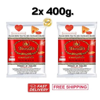 2x400g ChaTraMue Thai Tea Mix Original Thai Milk Tea Rich Flavor Easy Brew Iced