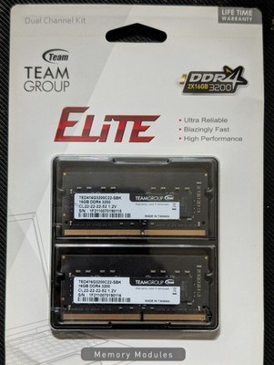 TEAMGROUP ELITE 32GB RAM 2 x 16GB DDR4 PC4-21300 LAPTOP