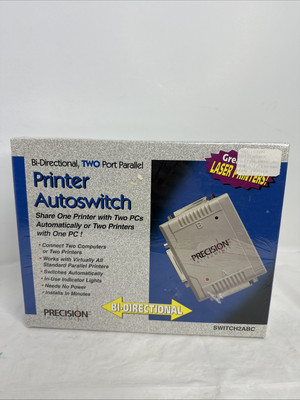 Precision Two Port Parallel Printer Auto Switch SWITCH2ABC New 