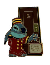 Disneyland Mickey's Pin Odyssey Stitch as Tower of Terror Bellhop Mysyerty Tin