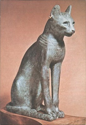 Vintage The British Museum Postkarte Gayer-Anderson Katze Bronze Statue 1976