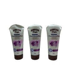 3pk Hawaiian Tropic Ozone DuoDefense Plus SPF 70 180ML Sunscreen Lotion BB 10/24