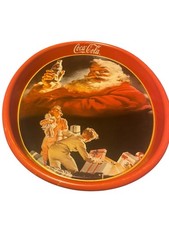 Coca-Cola 1993 Christmas Santa Metal Serving Tray Holiday Collectible READ (J2)