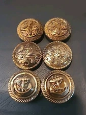 Vintage Gold Nautical Button Covers Set Star Anchor Sealife Button Covers Set 
