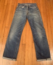 60s Vintage Levis Big E Redline Denim Jeans Pants 29 x 32 Dark Wash 501 Z 502