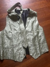 Men's Paisley Formal Tuxedo Vest  Tie set. Wedding Prom Homecoming, green