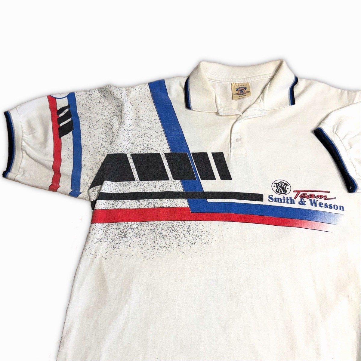 Vintage 90s Smith And Wesson Team Polo Shirt Rare Size XL Single 
