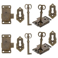  4 Sets Cabinet Lock Replacement Parts Hardware Desk Locks for Drawers with Key
