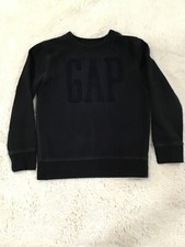 GAP Sweatshirt Kids Small 6-7 Crew Neck Pullover Black Big Logo