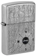 Zippo Lighter - Jeep Topographical Map Street Chrome - 48765