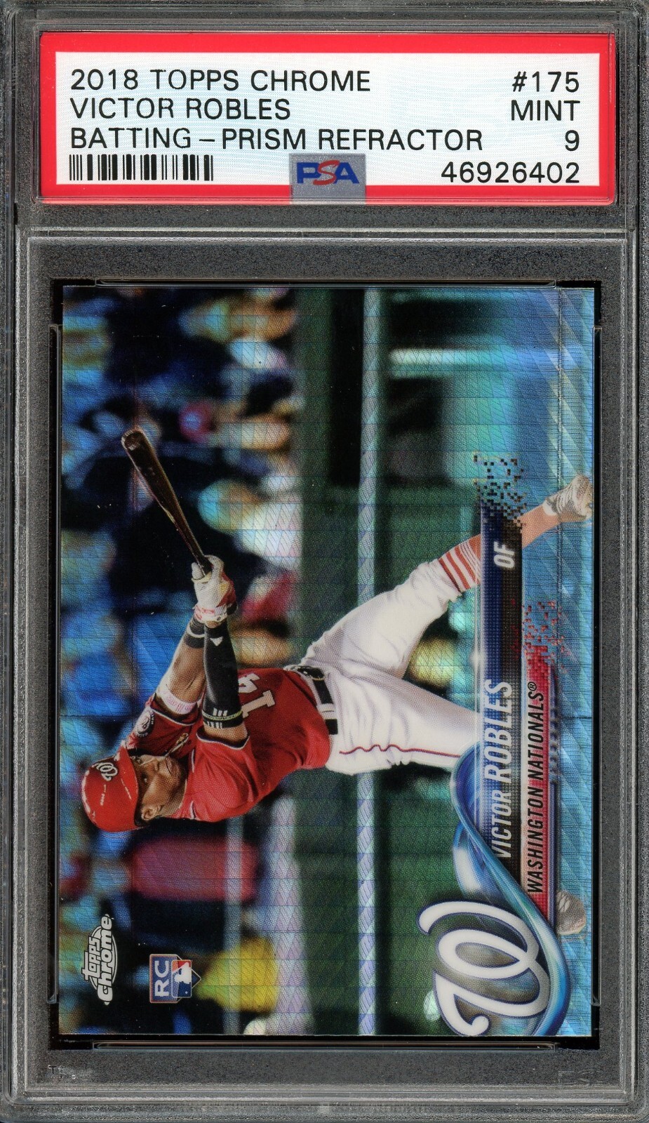 2018 Topps Chrome #175 Victor Robles Batting - Prism Refractor PSA 9 RC Rookie