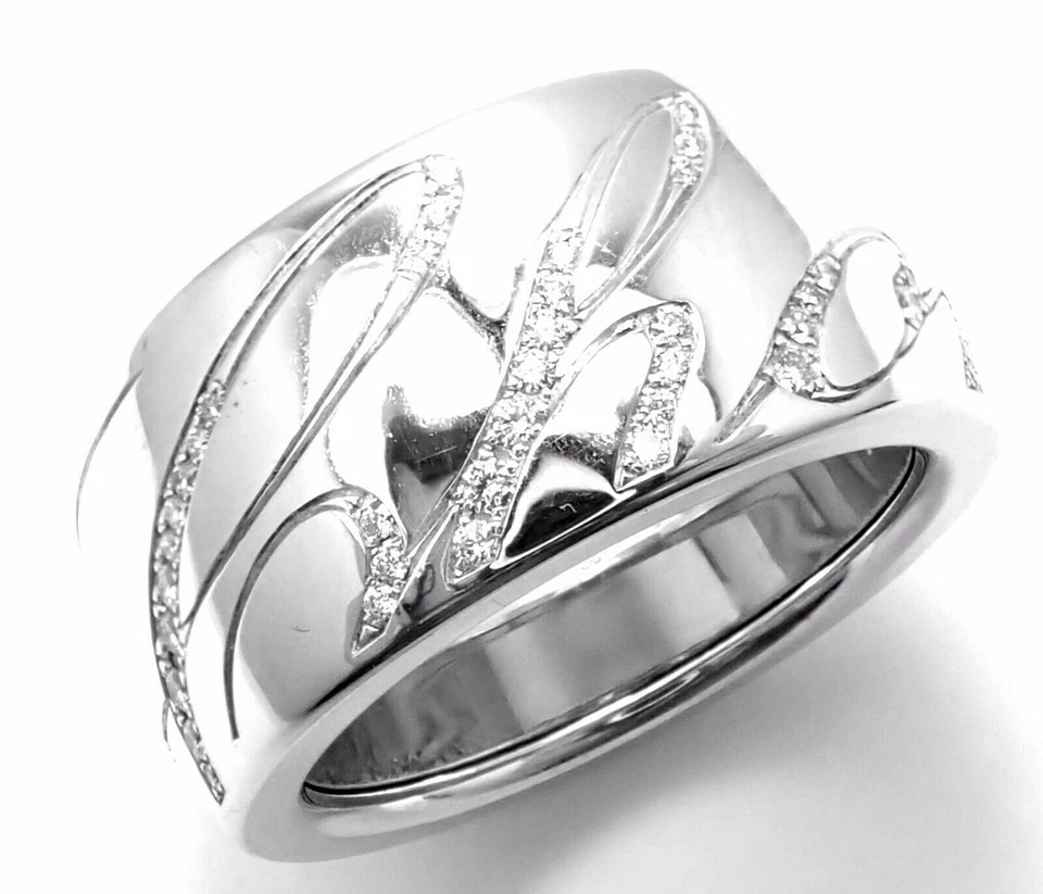 Anillo Chopard Chopardissimo Oro Blanco 18k Diamante Firma Talla 6 CERT Foto 2 de 4