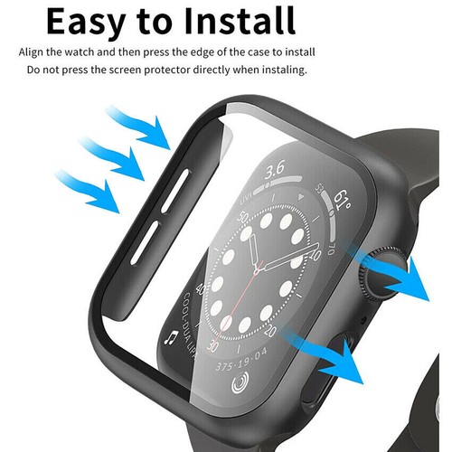 Silicone Glass Cover For Apple Watch Series 8 7 6 5 4 3 SE Ultra Case+Strap 49mm - Picture 2 of 29