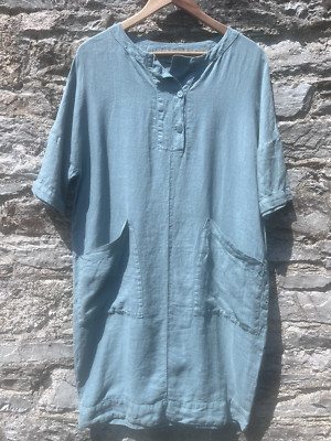 Brandneu mit Etikett Mes Soeurs et Moi 100 % Leinen Tunika in Türkis, Marine oder Khaki UVP 110 £