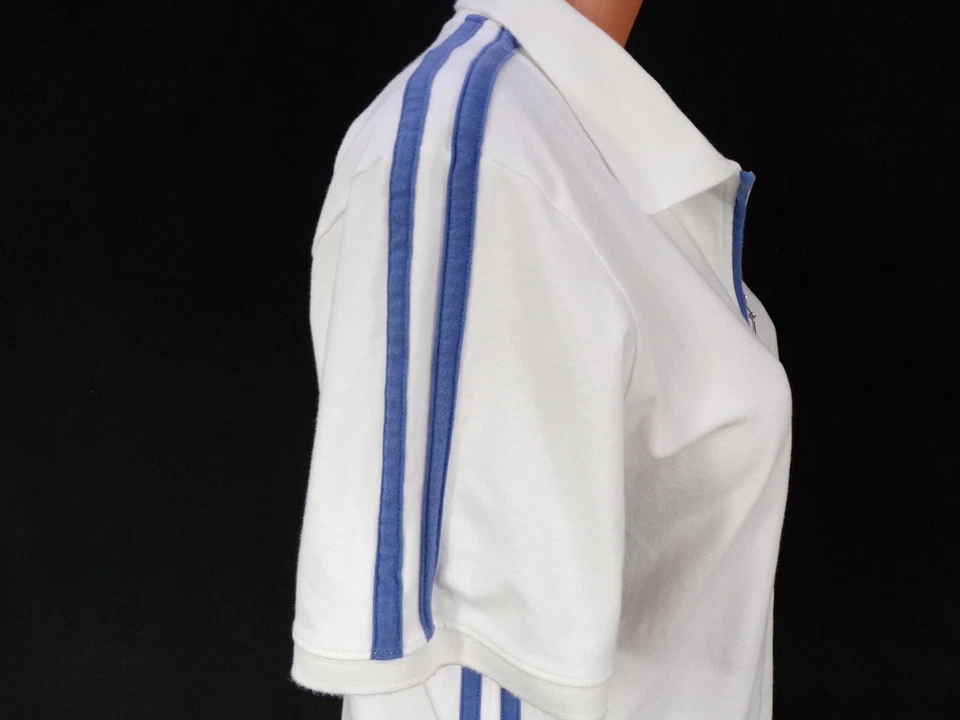 Camisa elástica Izod vintage para mujer XL blanca SS algodón spandex 1/4 cremallera cuello F25 Foto 4 de 4