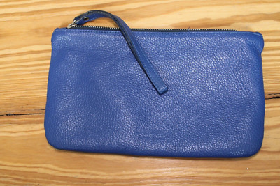 MORE VENEZIA Clutch Tasche Made in Italy blau Leder Handgefertigt 