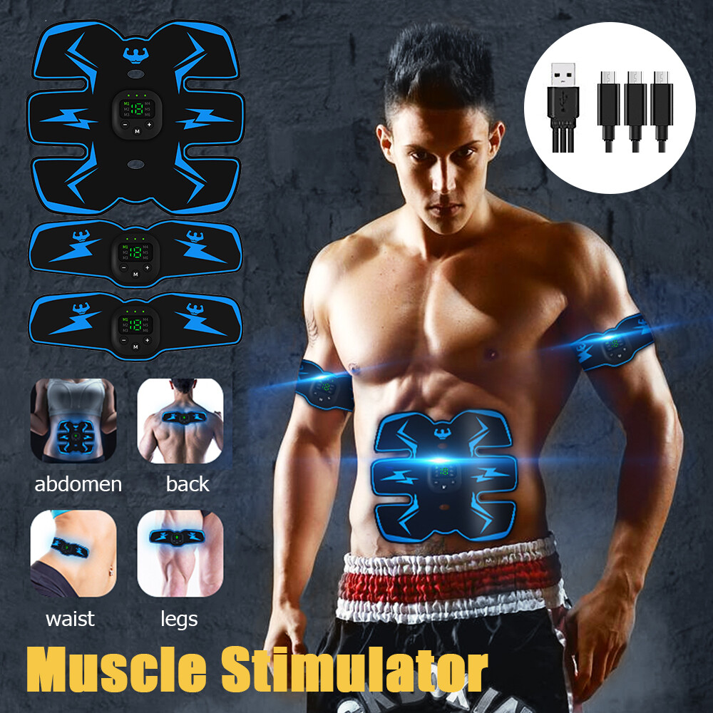 EMS Abdominal Muscle Trainer – 6-Mode Smart Fitness Belt, USB Rechargeable, Home/Gym
