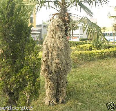 Desert Tactical Camouflage Ghillie Suit Sniper Clothes Jacket