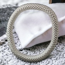 Damen Stretcharmband Silber 925 Himbeerkette dehnbares Stretch-Armband breit