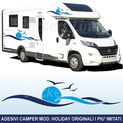 Aufkleber Camper HOLIDAY 60X13 Cm Laika Elnagh Mobilvetta Adria Hymer Arca Etc.