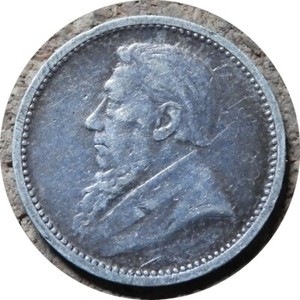 elf ZAR South Africa 3 Pence 1895 Silver   Boer Wars  341