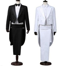 Men Formal Tailcoat Tuxedo Suit and Trousers Set Prom Dress Wedding Costumes New