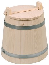 Gurkentopf mit Deckel Krauttopf Sauerkrauttopf  5 Liter Höhe 28 cm Fichtenholz