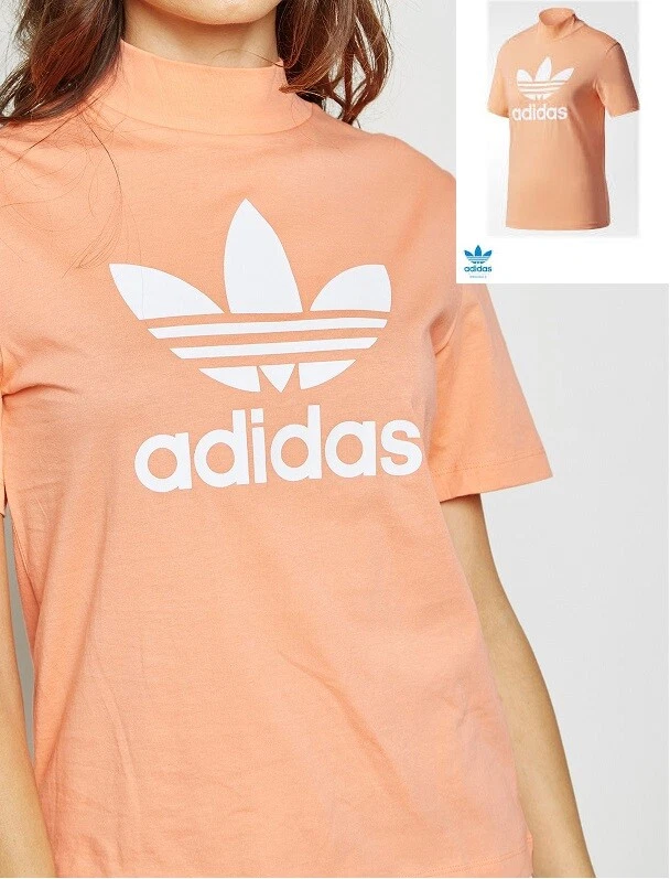 Womens adidas HN Logo T-Shirt Ladies Chalk Coral