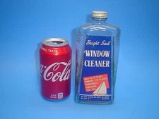 VTG 1950's A&P BRIGHT SAIL WINDOW CLEANER GLASS BOTTLE~ATLANTIC & PACIFIC TEA CO