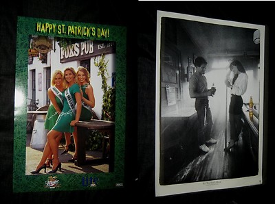 Original 1999 ST PATRICK'S DAY MISS IRELAND MILLER BEER Promo Poster + 1 MORE