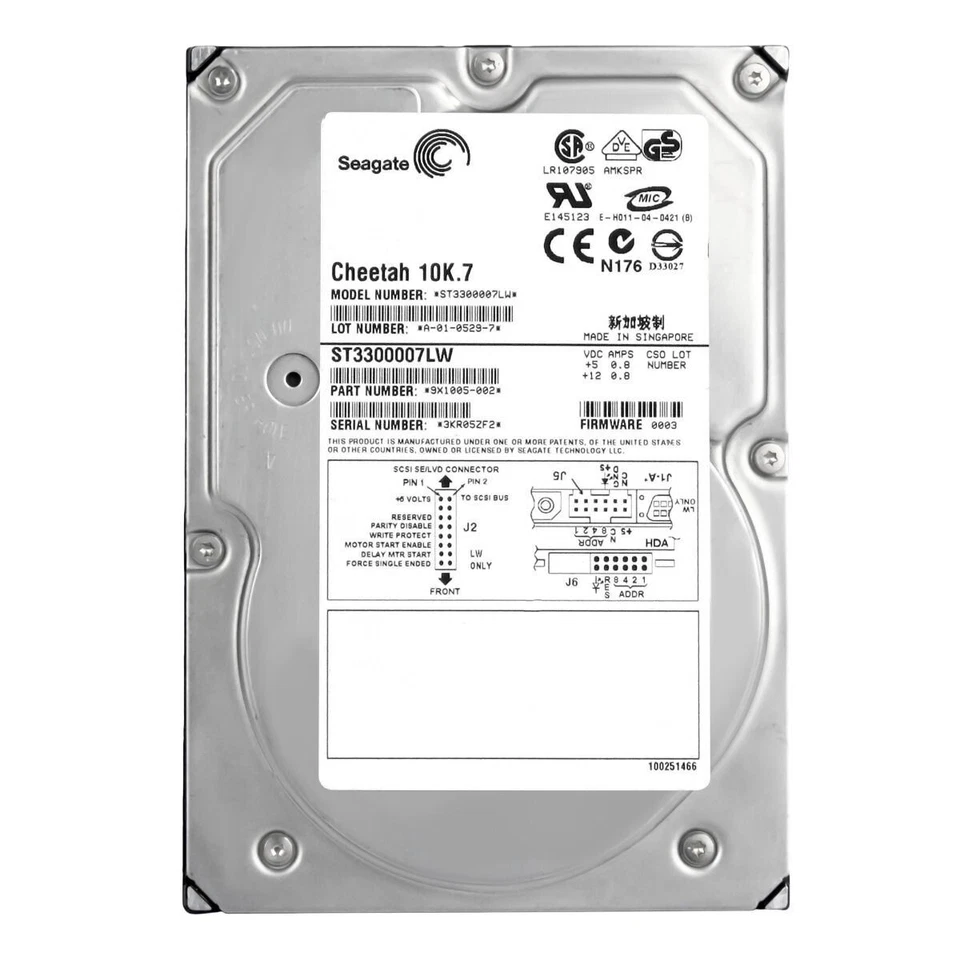 Hard Drive Seagate Cheetah ST3300007LW 300GB 10000U/Min 8MB SCSI 68-pin 3.5 " - Image 3 of 3