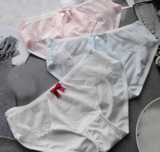 Japanese Sweet Girls Bow Panties Briefs Lace Cute Underwear Students Underpants