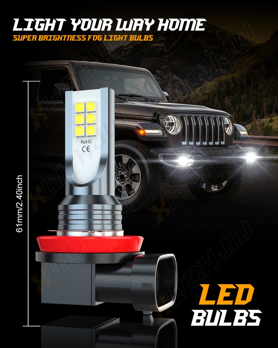 2 Bombillas LED COB H11/H9/H8 De Luz Baja Para Ram 1500/2500/3500 2011-2017, 6500K Blanco Puro
