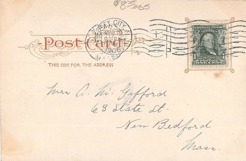 1906 Hudson County Bank & Peoples Savings Bank Jersey City NJ post card - 第 2/2 張圖片