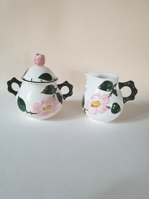 Villeroy & Boch Wildrose Milchkännchen und Zuckerdose mit Deckel
