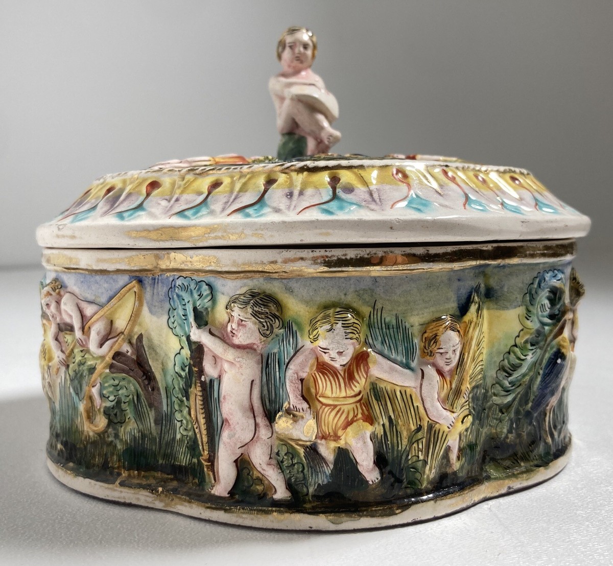 capodimonteカポディモンテ　Bedin『春の訪れ』イタリア　高29cm antique-capodimonte-style-