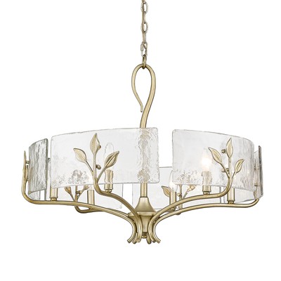 Golden Lighting 3160-6 HWG Calla 6 Light 28''W Taper Candle Style - Gold