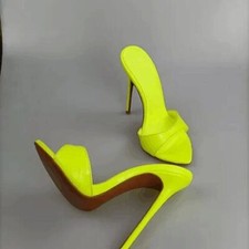 2025 Fashion Women Sandals Slip On High Heel Stilettos Pointy Toe Slippers Mules