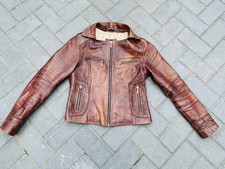 Aviatrix Vintage Leather Jacket, Brown, Size M, Slim Fit