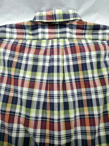 Camisa Ralph Lauren Blake Para Hombres Mediana Abotonada Manga Corta Cuadros Multicolor - Imagen 6 de 7